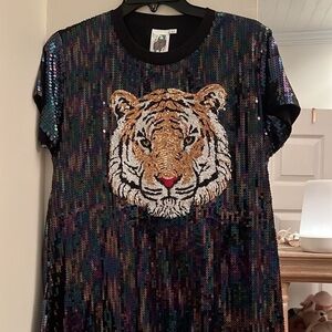Queen of sparkles sequin tiger dress